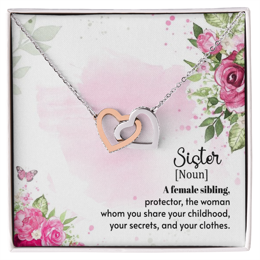 To My Sister A Female Sibling Inseparable Necklace-Express Your Love Gifts