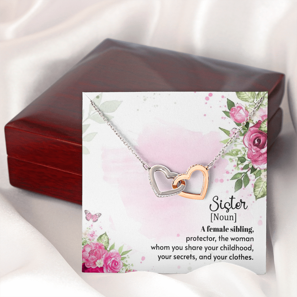 To My Sister A Female Sibling Inseparable Necklace-Express Your Love Gifts