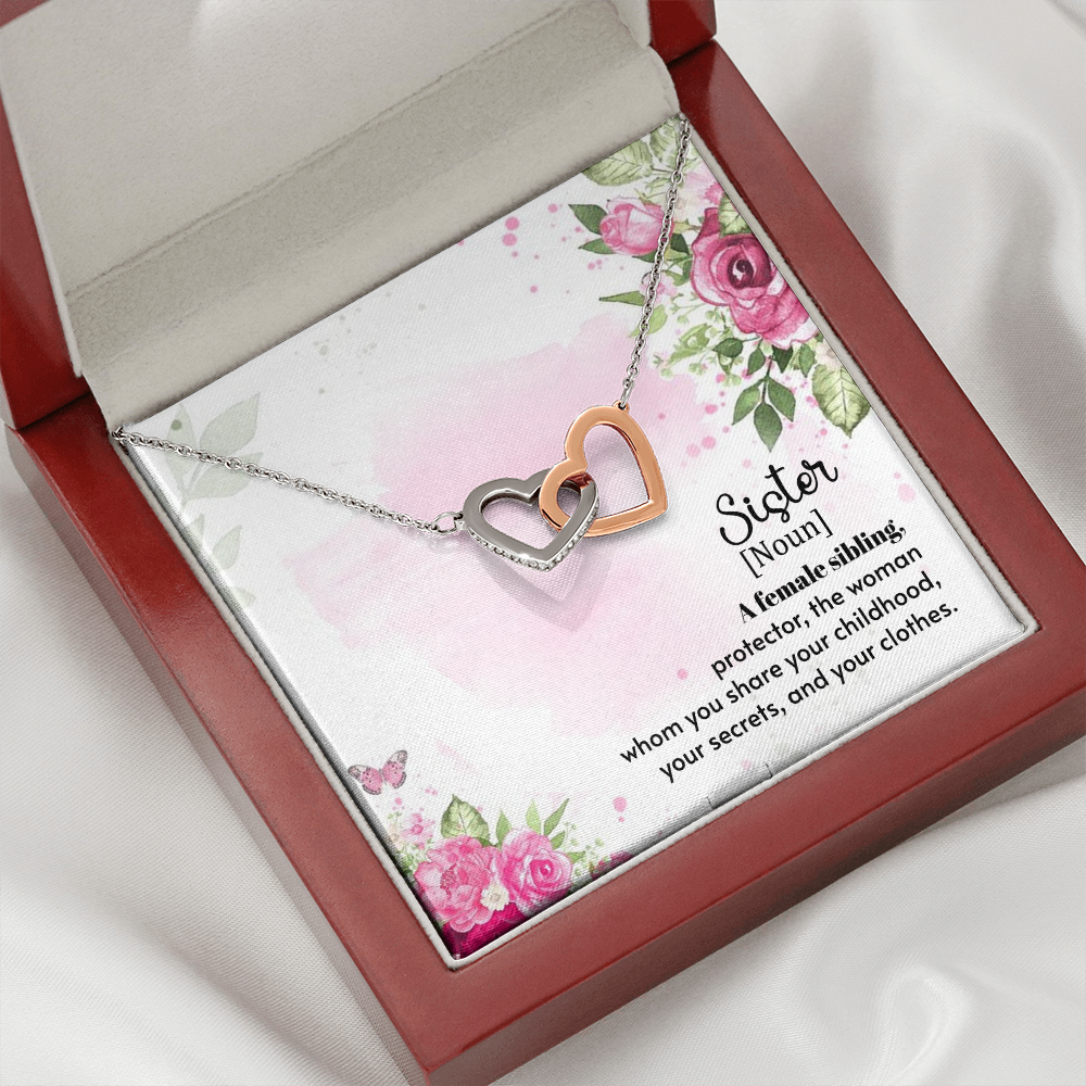 To My Sister A Female Sibling Inseparable Necklace-Express Your Love Gifts