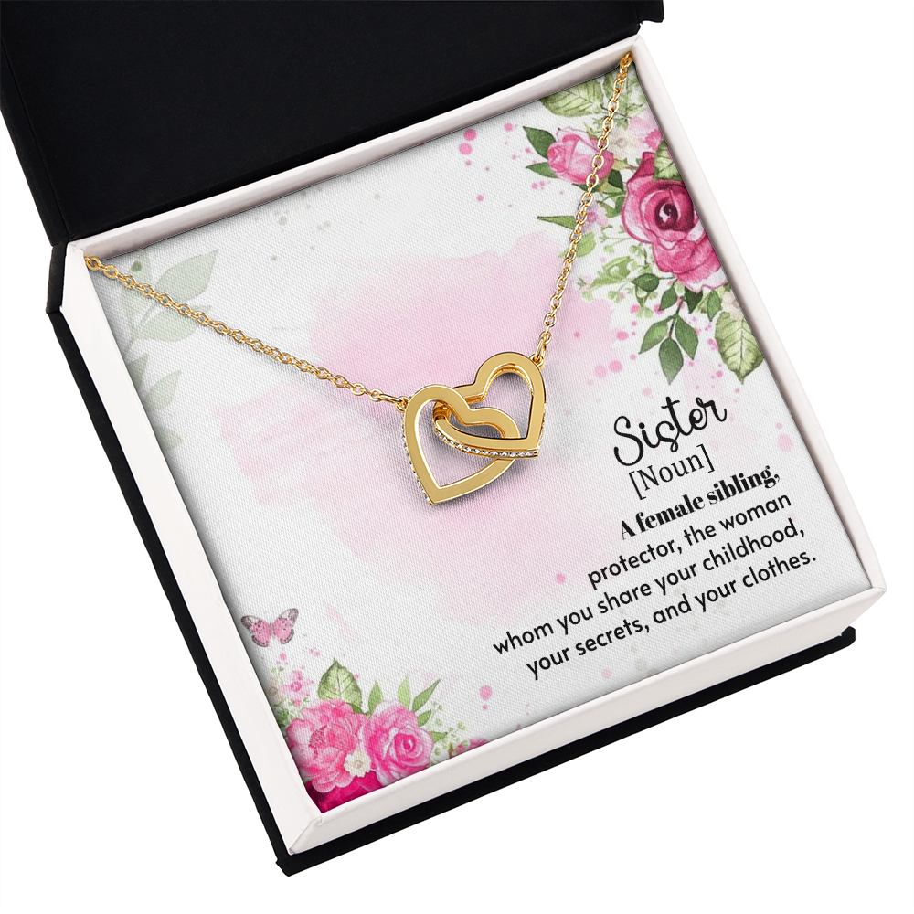 To My Sister A Female Sibling Inseparable Necklace-Express Your Love Gifts