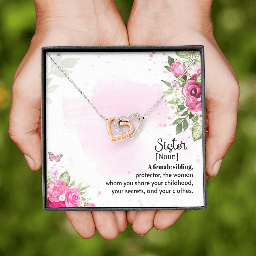 To My Sister A Female Sibling Inseparable Necklace-Express Your Love Gifts