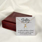 To My Sister A Sister is a Gift Alluring Ribbon Necklace Message Card-Express Your Love Gifts
