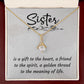 To My Sister A Sister is a Gift Alluring Ribbon Necklace Message Card-Express Your Love Gifts