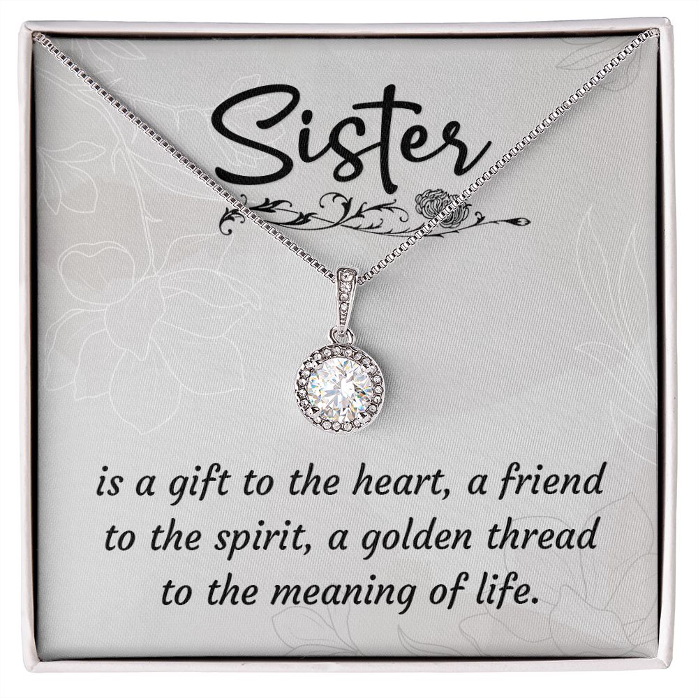 To My Sister A Sister is a Gift Eternal Hope Necklace Message Card-Express Your Love Gifts