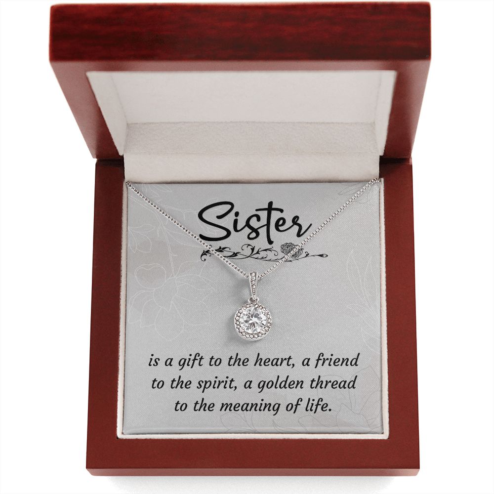 To My Sister A Sister is a Gift Eternal Hope Necklace Message Card-Express Your Love Gifts