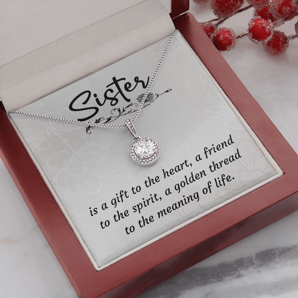 To My Sister A Sister is a Gift Eternal Hope Necklace Message Card-Express Your Love Gifts