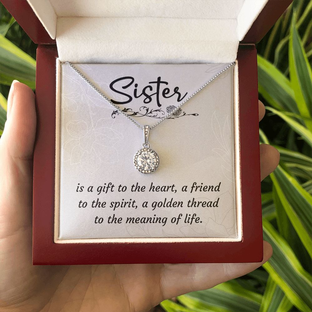 To My Sister A Sister is a Gift Eternal Hope Necklace Message Card-Express Your Love Gifts