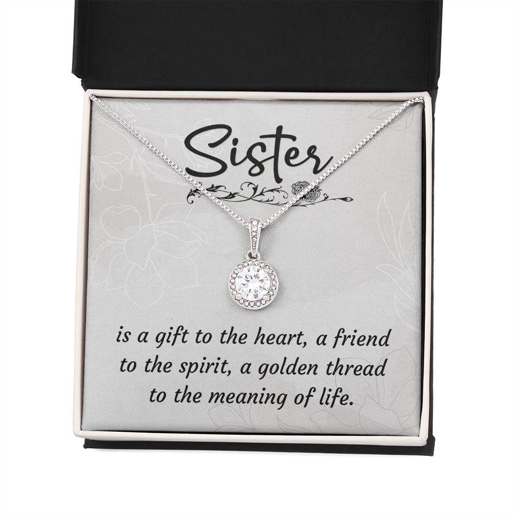 To My Sister A Sister is a Gift Eternal Hope Necklace Message Card-Express Your Love Gifts