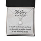 To My Sister A Sister is a Gift Eternal Hope Necklace Message Card-Express Your Love Gifts