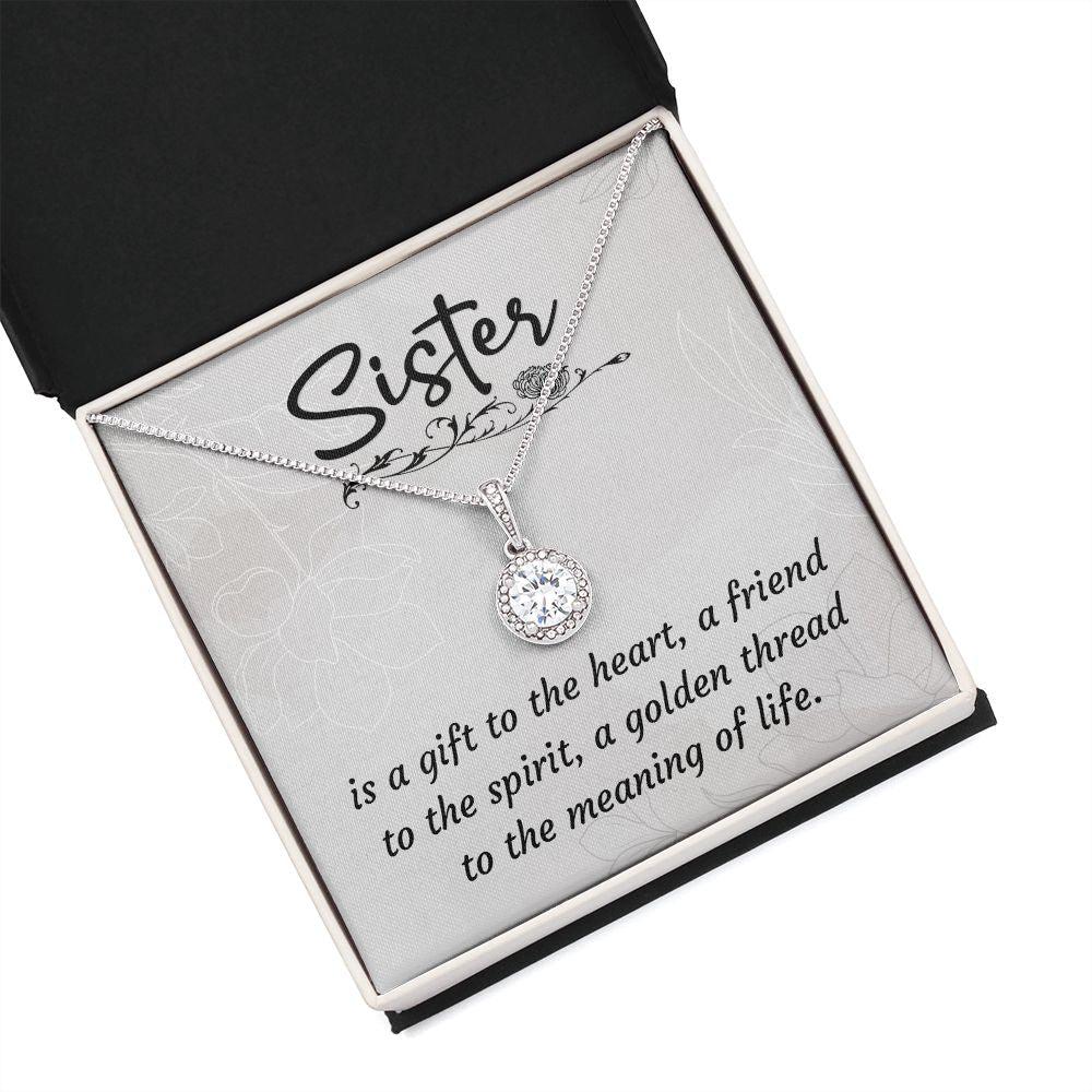 To My Sister A Sister is a Gift Eternal Hope Necklace Message Card-Express Your Love Gifts