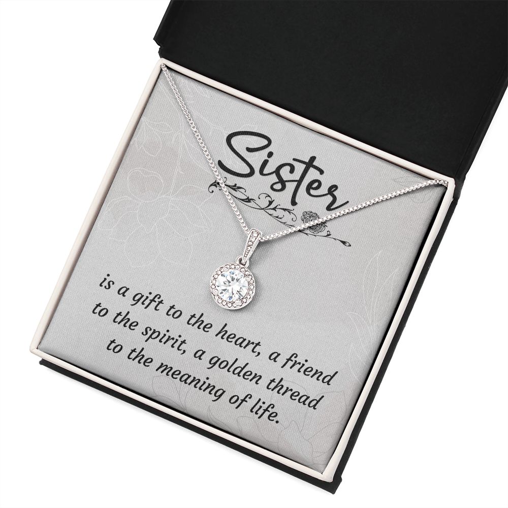 To My Sister A Sister is a Gift Eternal Hope Necklace Message Card-Express Your Love Gifts