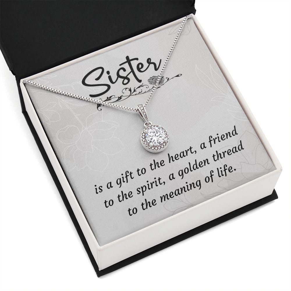 To My Sister A Sister is a Gift Eternal Hope Necklace Message Card-Express Your Love Gifts