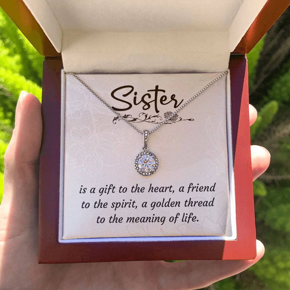 To My Sister A Sister is a Gift Eternal Hope Necklace Message Card-Express Your Love Gifts