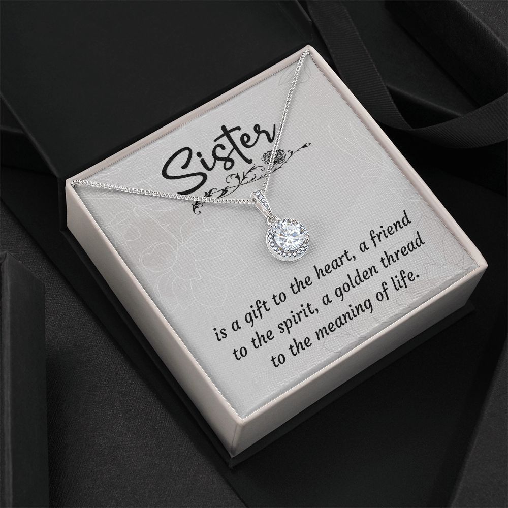 To My Sister A Sister is a Gift Eternal Hope Necklace Message Card-Express Your Love Gifts