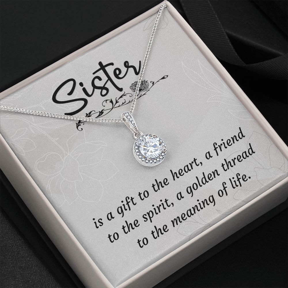 To My Sister A Sister is a Gift Eternal Hope Necklace Message Card-Express Your Love Gifts