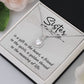 To My Sister A Sister is a Gift Eternal Hope Necklace Message Card-Express Your Love Gifts