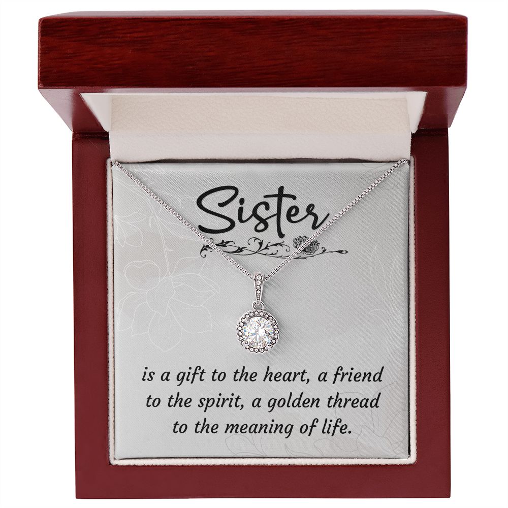 To My Sister A Sister is a Gift Eternal Hope Necklace Message Card-Express Your Love Gifts