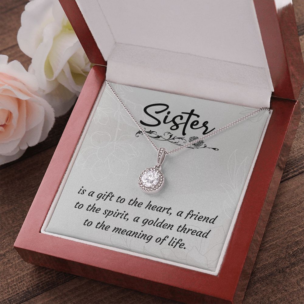 To My Sister A Sister is a Gift Eternal Hope Necklace Message Card-Express Your Love Gifts