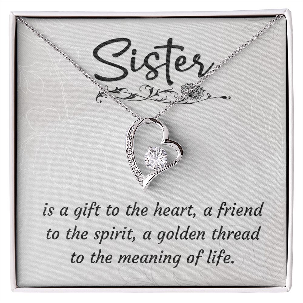 To My Sister A Sister is a Gift Forever Necklace w Message Card-Express Your Love Gifts