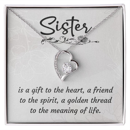 To My Sister A Sister is a Gift Forever Necklace w Message Card-Express Your Love Gifts