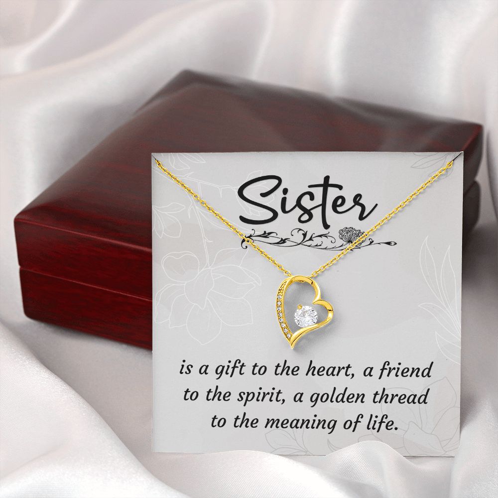 To My Sister A Sister is a Gift Forever Necklace w Message Card-Express Your Love Gifts