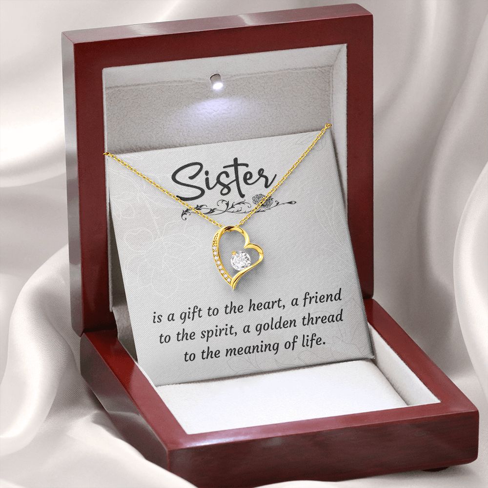 To My Sister A Sister is a Gift Forever Necklace w Message Card-Express Your Love Gifts
