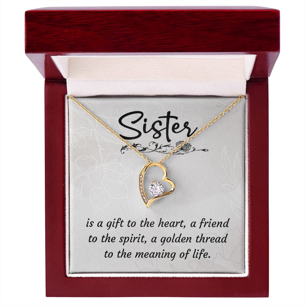 To My Sister A Sister is a Gift Forever Necklace w Message Card-Express Your Love Gifts