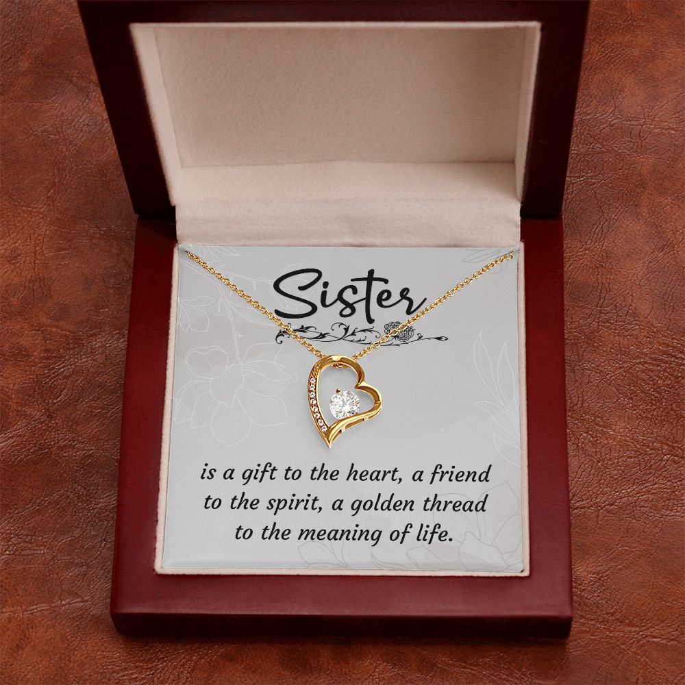 To My Sister A Sister is a Gift Forever Necklace w Message Card-Express Your Love Gifts