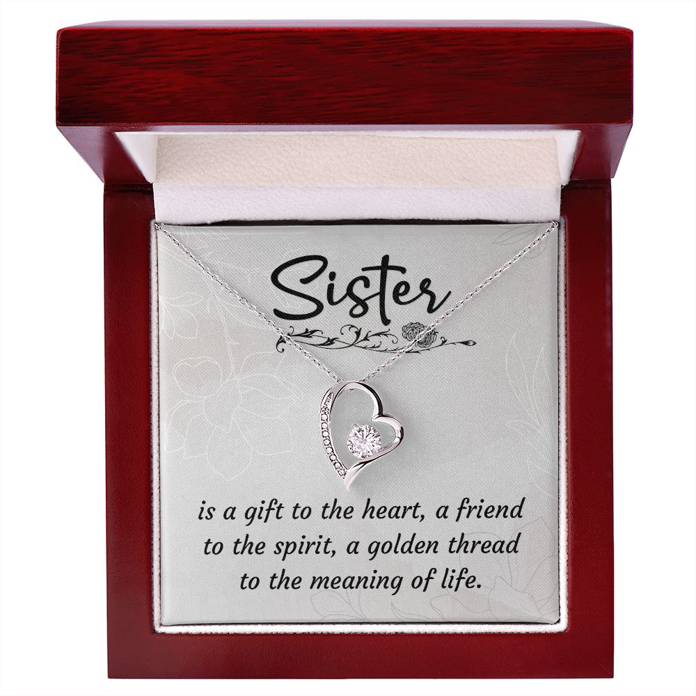 To My Sister A Sister is a Gift Forever Necklace w Message Card-Express Your Love Gifts