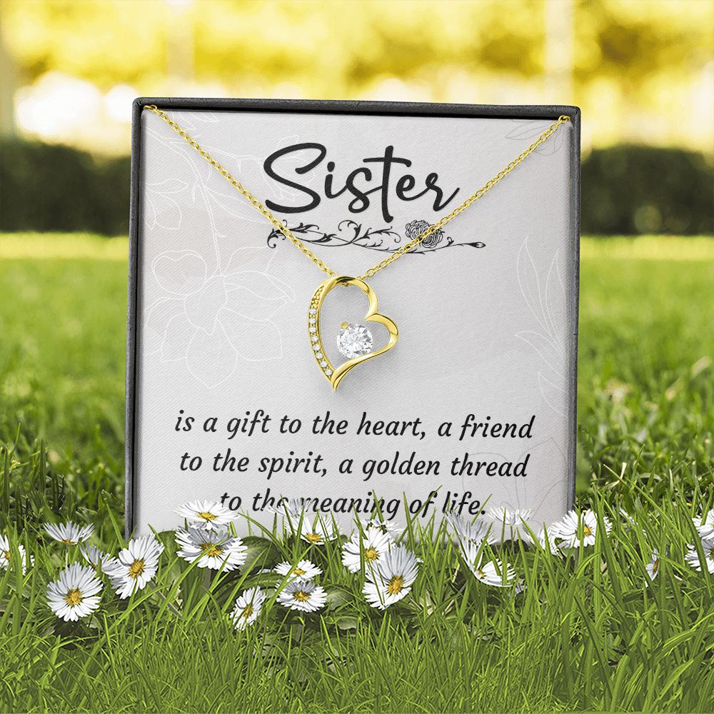 To My Sister A Sister is a Gift Forever Necklace w Message Card-Express Your Love Gifts