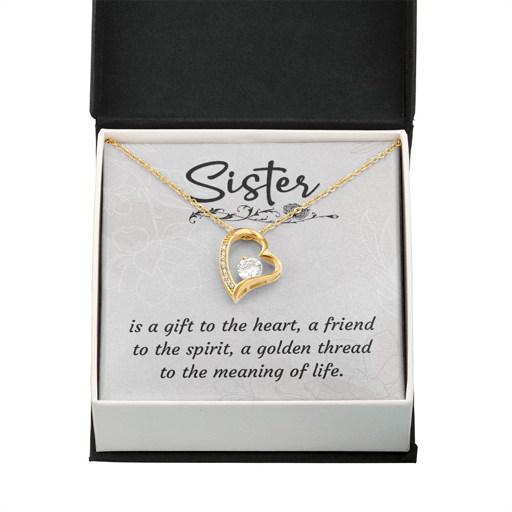 To My Sister A Sister is a Gift Forever Necklace w Message Card-Express Your Love Gifts
