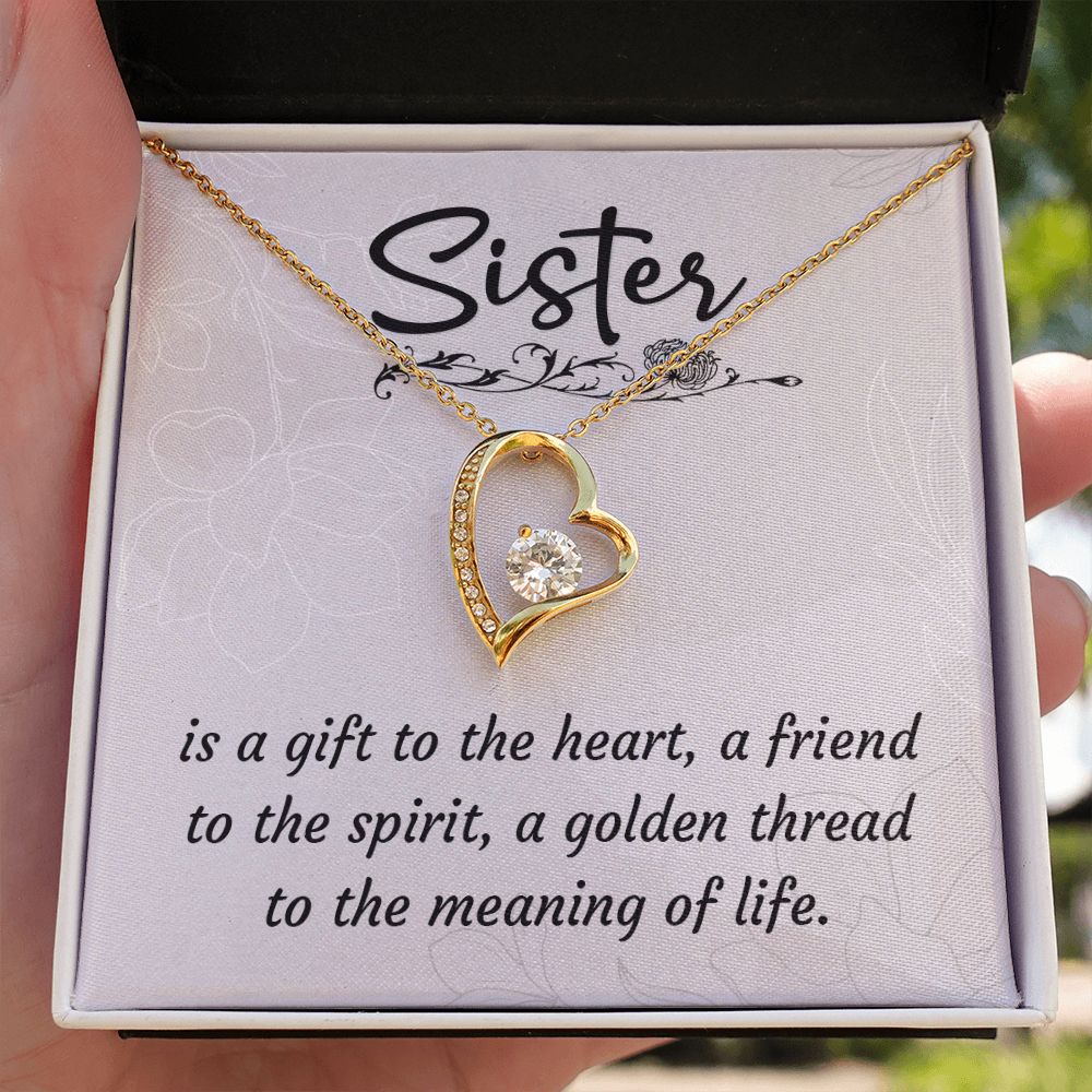 To My Sister A Sister is a Gift Forever Necklace w Message Card-Express Your Love Gifts
