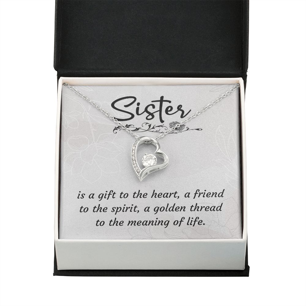 To My Sister A Sister is a Gift Forever Necklace w Message Card-Express Your Love Gifts