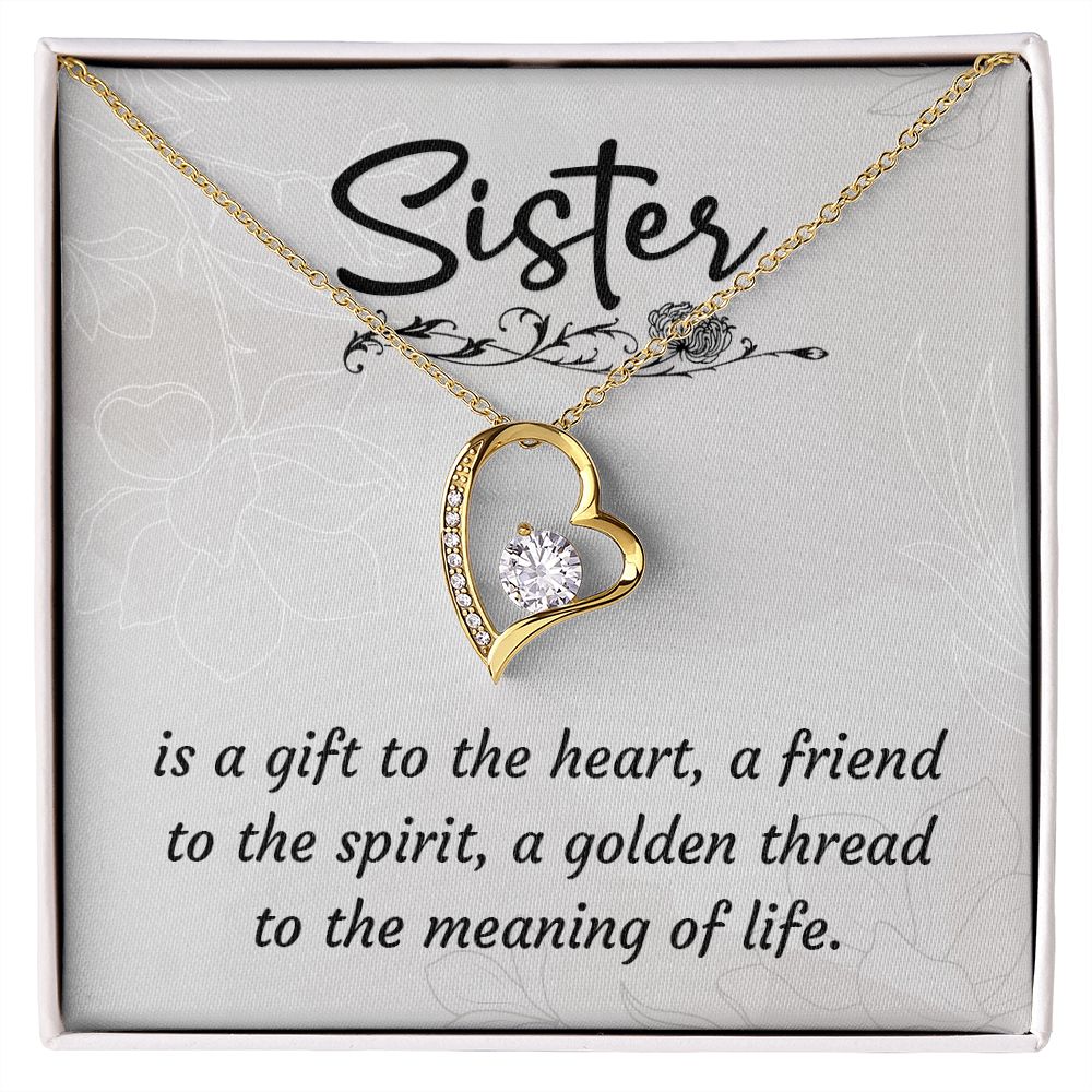 To My Sister A Sister is a Gift Forever Necklace w Message Card-Express Your Love Gifts
