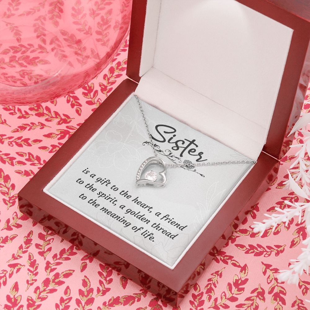 To My Sister A Sister is a Gift Forever Necklace w Message Card-Express Your Love Gifts
