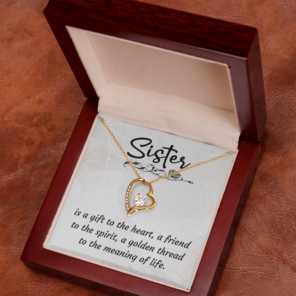 To My Sister A Sister is a Gift Forever Necklace w Message Card-Express Your Love Gifts