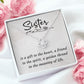 To My Sister A Sister is a Gift Infinity Knot Necklace Message Card-Express Your Love Gifts