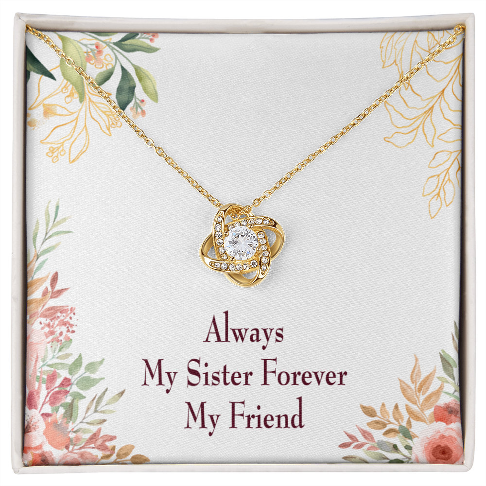 To My Sister Always My Sister Forever My Friend Infinity Knot Necklace Message Card-Express Your Love Gifts