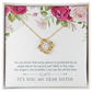 To My Sister Angel is Not Invisible Infinity Knot Necklace Message Card-Express Your Love Gifts