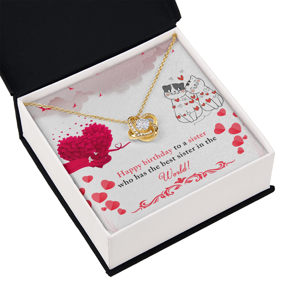 To My Sister Best Sister Birthday Message Infinity Knot Necklace Message Card-Express Your Love Gifts