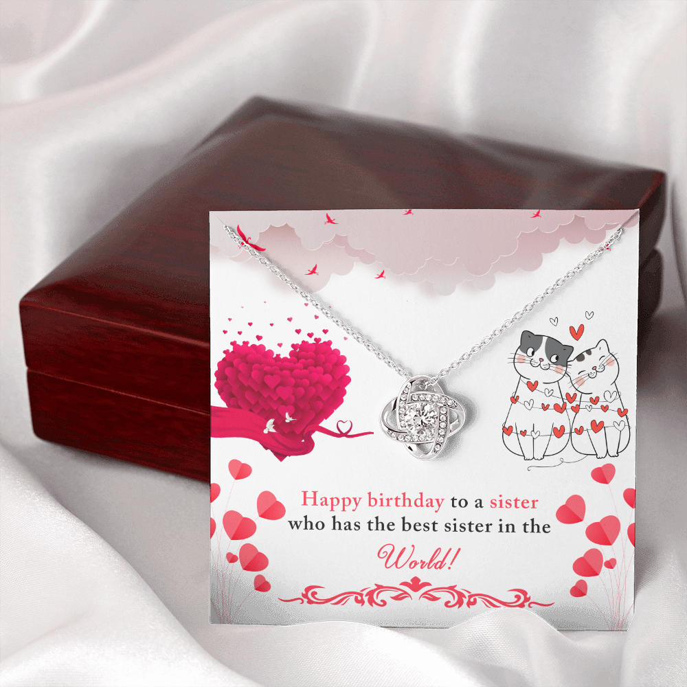 To My Sister Best Sister Birthday Message Infinity Knot Necklace Message Card-Express Your Love Gifts
