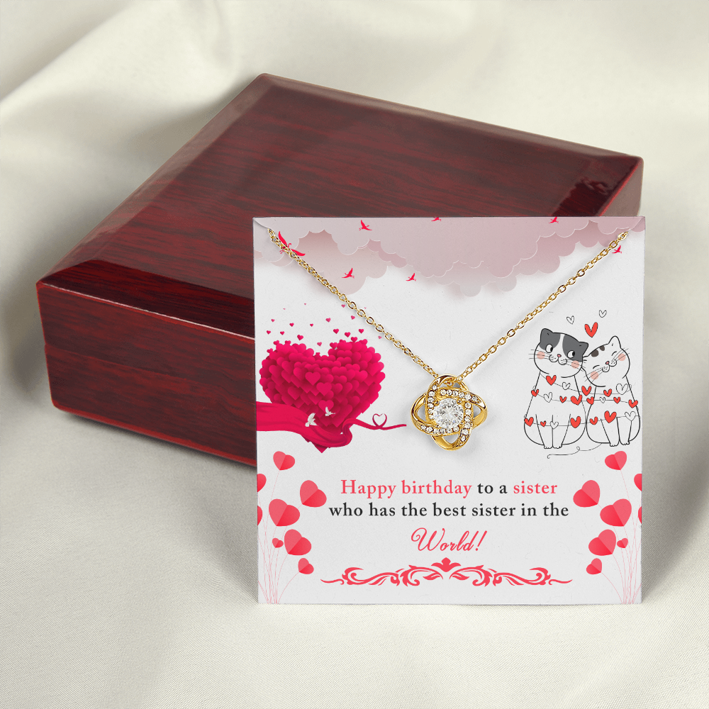 To My Sister Best Sister Birthday Message Infinity Knot Necklace Message Card-Express Your Love Gifts