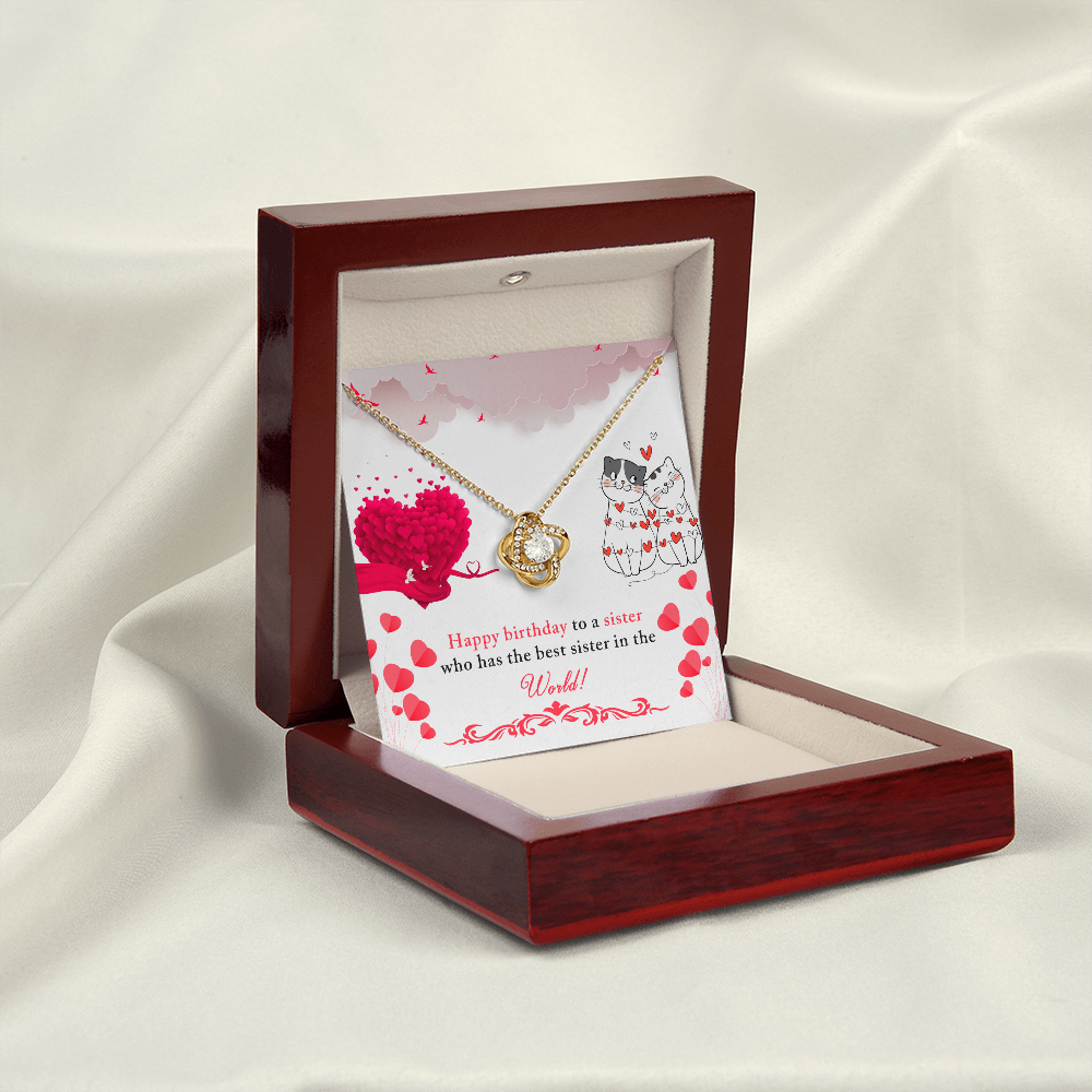 To My Sister Best Sister Birthday Message Infinity Knot Necklace Message Card-Express Your Love Gifts