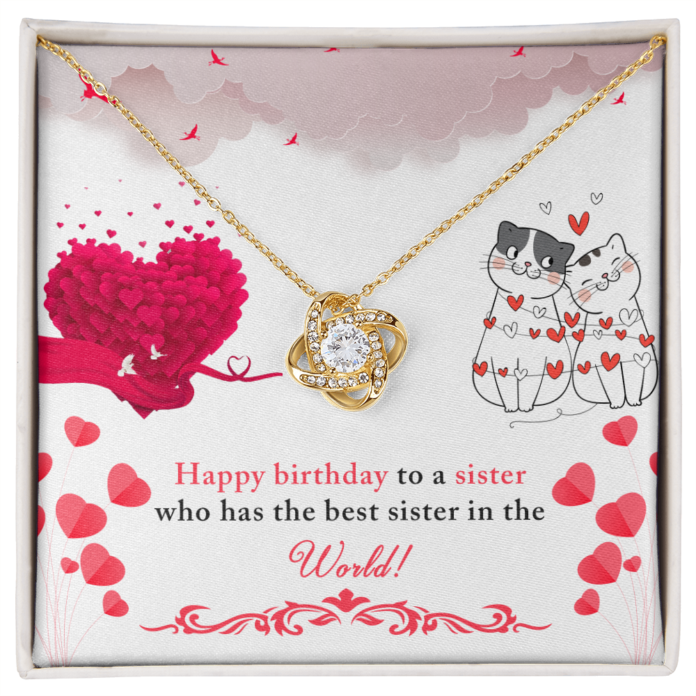 To My Sister Best Sister Birthday Message Infinity Knot Necklace Message Card-Express Your Love Gifts