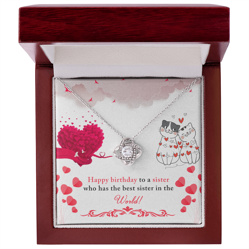 To My Sister Best Sister Birthday Message Infinity Knot Necklace Message Card-Express Your Love Gifts
