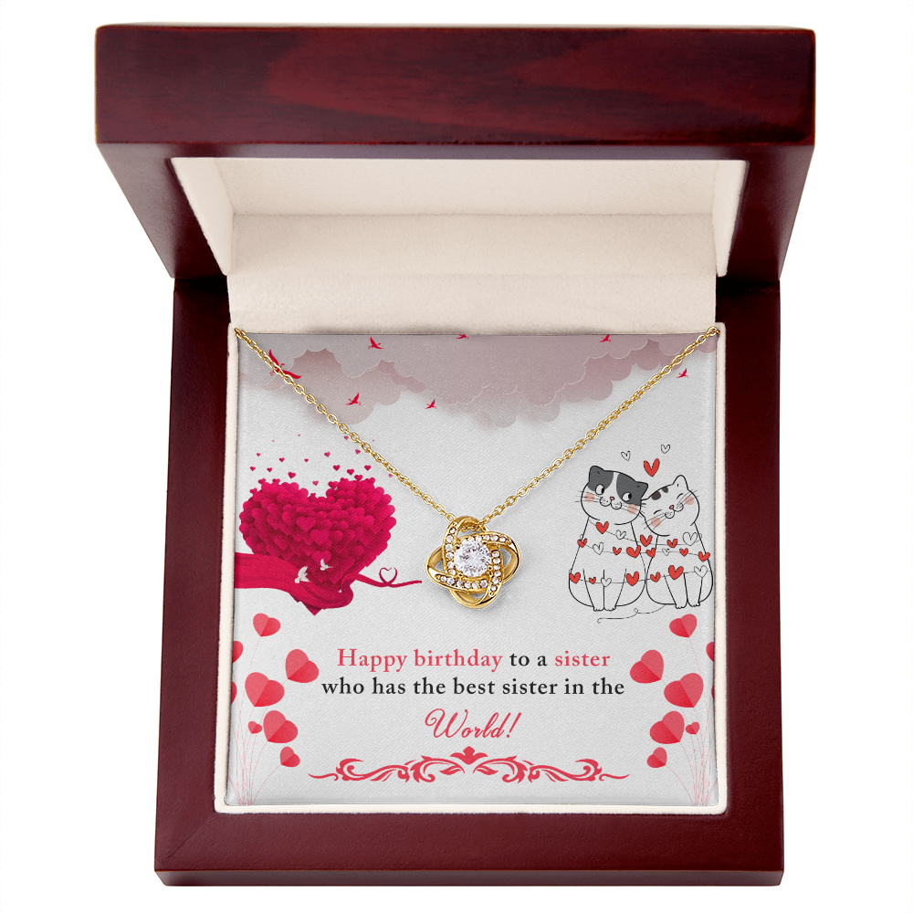 To My Sister Best Sister Birthday Message Infinity Knot Necklace Message Card-Express Your Love Gifts