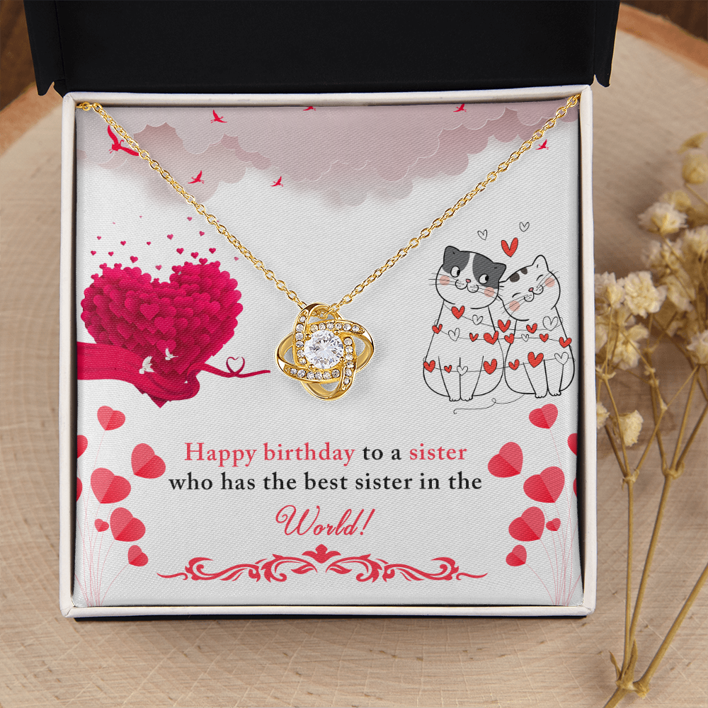 To My Sister Best Sister Birthday Message Infinity Knot Necklace Message Card-Express Your Love Gifts