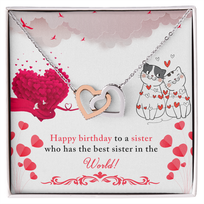 To My Sister Best Sister in The World Inseparable Necklace-Express Your Love Gifts