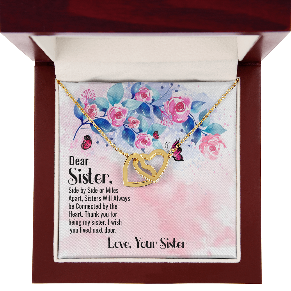 To My Sister Connected by Heart Inseparable Necklace-Express Your Love Gifts