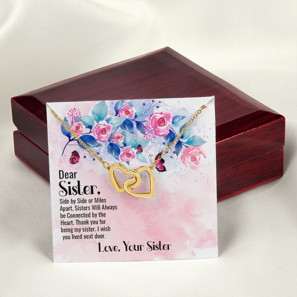To My Sister Connected by Heart Inseparable Necklace-Express Your Love Gifts